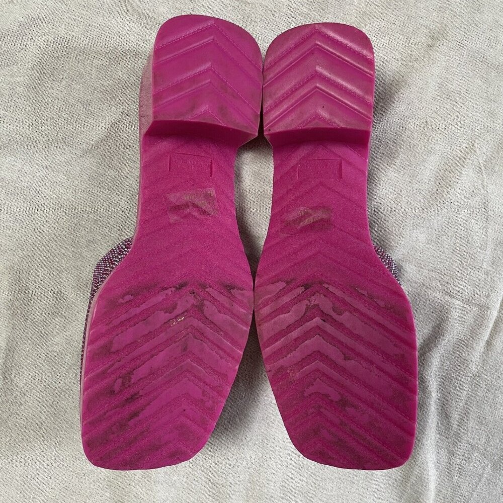 Rouge Helium Hot Pink Stud Embellished Slip On Sandal Womens 11 Barbiecore Y2K - Picture 5 of 11